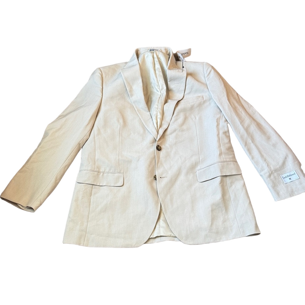 Saddlebred Anson Comfort Flex Suit Jacket Tan Blazer SIZE 44R NWT